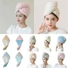 Quick-Drying Dry Hair Cap Double Layer Towel Bath Hats Towels Shower Cap Women