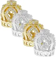 [KALLORY] 4pcs Crown Spacer Beads for Jewelry Making Necklace Bracelet Diy Beads Smooth Surface Crown Shape