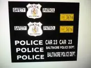 Baltimore Maryland Very Old School Police Patrol Car Decals 1:43