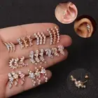 Moon Star Stud Earring Helix Piercing Tragus Stud Conch Earring Women N62AU