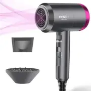 Ionic Hair Dryer, CONFU 1600W Portable Lightweight Blow Dryer, 3 Heat Settings