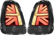 Taillights Assembly Brake Lamp Turn Signal Reverse Lamp for JCW Union Jack Full LED Tail Lights Smoked Lens for R56 R57 R58 R59 LCI 2011‑2015