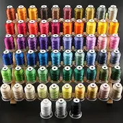 [New brothread] 63 Brother Colors Polyester Embroidery Machine Thread Kit 500M (550Y) Each Spool for Brother Babylock Janome Singer Pfaff Husqvarna Bernina Embroidery and Sewing Machines