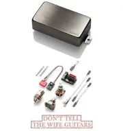 EMG 60A BRUSHED CHROME ALNICO MAGNETS HUMBUCKER PICKUP SHORT SHAFT POTS & WIRING