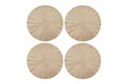 4pc Mikasa Round PU Gold Glimmer Dinning Table Placemat Set 38cm