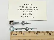 NOS VIGOR CM-1604 Maltese Clock Hands Square Hole. For 4" Clock Dial