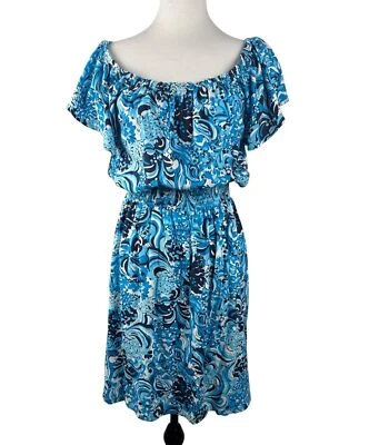 Lilly Pulitzer Women's Clarette Flutter Sleeve MIDI Ruffle Smocked Dress Size S