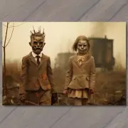 4x6" Bad Kids Weird Vibe Field Metal Masks Strange Apocalypse Unusual Creepy