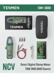 TESMEN TCM-300D Digital Clamp Meter, 6000 Counts Multimeter, Voltage Tester