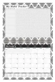 2026 Monthly Desktop/Wall Calendar/Planner - Habit Tracker - (Edition #08)