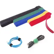 60 Pack Reusable Fastening Cable Ties Cord Straps w/ Hook & Loop for Home Office