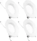 Sunco Lighting 4 Pack LED 5/6 Inch Downlight, Baffle Trim, Dimmable, 13