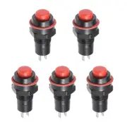 Push Button Switch SPST 1 NO Momentary Round Button 10mm / Red / 5 Pcs