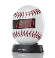 Sonic Alert Baseball Themed Digital Alarm Clock for Heavy Sleepers - Loud, Co...