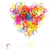 500 PC. HEART CHAIN LINKS PLASTIC NEON TOY PARROT BIRD FOOT PARTS KID DIY MIXED