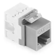 NavePoint 180 Degree Cat5e Keystone Jack, RJ45 Ethernet, Type 110 Gray, 25-Pack