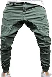 [Generic] Mens Stylish Athletic Joggers Pants Casual Sweatpant Trousers with Pocket Tapered Slim Fit Drawstring Bodybuilding Pants