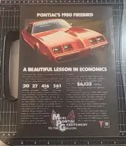 Pontiac Firebird Print Ad 1980 Vintage Great To Frame