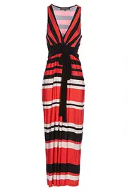 Kelsey Stripe Maxi W Tie Dress--VER-KEL