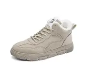 High-top Flat Tennis Casual Shoes Beige - Beige