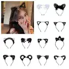 Thin Cat EarsHairband Head Bezel Hair Band Sweet Lace Headband Makeup