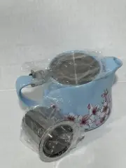 Teapot ALFRED Ceramic 20 oz. Cherry Blossom Teapot Stainless Steel Infuser 4”