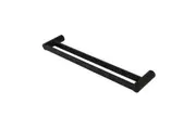 AQUA VERA Pearl Stainless Steel Double Towel Rail (620mm) - Matte Black