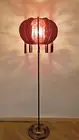 Floor lamp, art deco floor lamp, burgundy floor lamp, vintage floor lamp