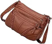 [Healeved] Travel Shoulder Bag for Women Large Capacity Simple Messenger Bag Women's Pouch Pu Leather Fashion