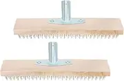 BESPORTBLE 2pcs Plated Wire Brush for Floor and Garden Cleaning Durable Moss and Removal Tool for Concrete and Surfaces Easy Use