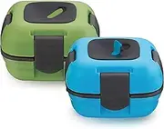 Lunch Box ~ Pinnacle Insulated Leak Proof Lunch Box for Adults and Kids - Thermal Lunch Container with New Heat Release Valve 16 oz ~Set of 2~ Blue-Green