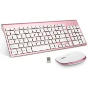 Wireless Keyboard and Mouse Full-Size Whisper-Quiet Compact Compatible with M...