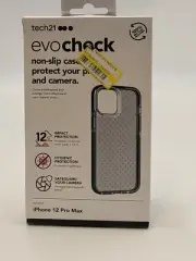 NEW Tech21 Apple iPhone 12 Pro Max EVO CHECK Slim Protective Case Smokey Black