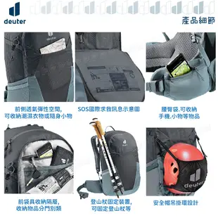 Deuter 德國 FUTURA 27L 透氣網架背包《黑/水藍》3400321/輕量登山包/自行車 (8折)