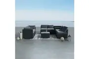 Dreamo 8PCS Outdoor Furniture Modular Lounge Sofa Lizard - Black