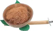 Abaodam Coconut Shell Bird Nest with Perch for Small Birds Artisan Crafted Parrot Perch Stand Birdcage Accessory for Parakeets Lovebirds Cockatiels Secure and Engaging