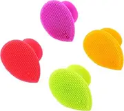 Gogogmee 4Pcs Assorted Color Silicone Face Cleansing Brushes Deep Cleaning Facial Tool for Skin Massage and Thorough Cleansing Lightweight and Travel Friendly Face Scrubber