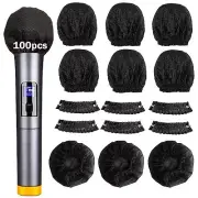 100 Pcs Non-Woven Microphone Covers Disposable Windscreen Pop Filters Cap