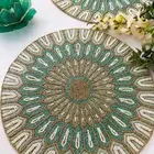 Set of 6, Luxury handmade bead placemat, table decoration, beaded tablemat