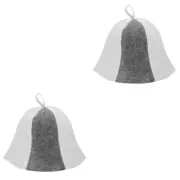 2 Pieces Shower Cap Hats for Men Felt Sauna Wrap Man