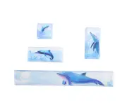 DIY Dolphin Pattern Keyboard Keycaps SpaceEScEnterNumpad Enter Keycap for Mechanical Keyboard(Dolphin Pattern, 4Pcs )