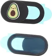 BRIGHTFUFU 2Pcs Webcam Cover Slide Avocado Pattern Lens Protector for Laptop Tablet Mobile Phone Lightweight Thin Design Compatible with Devices