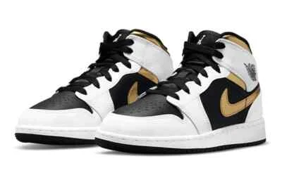 Air Jordan 1 Mid (GS) 554725 190 White/Multi-Color-Black New Size 5.5Y