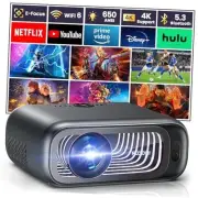 [Electric Focus/Auto Keystone] Projector with WiFi 6 and Bluetooth Dual Brown