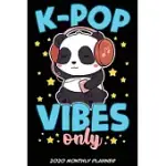 2020 K-POP FAN MONTHLY PLANNER DATED WITH TO DO NOTES: DATED CALENDAR WITH MUSIC ALBUM REVIEW & PLAYLIST PAGES