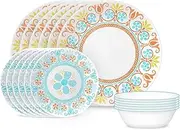 Corelle Terracotta Dreams Dinnerware Set, 18 Piece, 6 x 26cm Dinner Plate, 6 x 17cm Bread and Butter Plate, 4 x 532mL Soup/Cereal Bowl