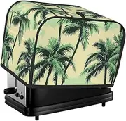 BedBliss Green Palm Trees Print 2 Slice Toaster Cover Fingerprint Bread Maker Protectors,Kitchen Small Appliance Dust Cover