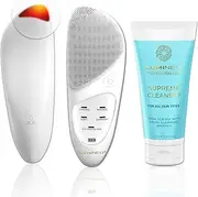 Lumineo Sonic Thermo 6-in-1 Facial Cleansing Brush for Pore, Exfoliating and Blackhead Cleansing, IPX7 (with Cleansing Gel for Normal Skin)