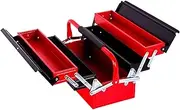 Portable Tool Box 3-Layers Iron Tool Box Portable Folding Hardware Toolbox Household Maintenance Electrician Durable Organizers and Storage Tool Storage Organizer