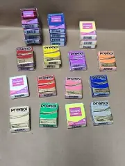 Lot of 26 New Bars PREMO! by Sculpey Polymer Oven Bake Clay 2 Oz Various Colors
